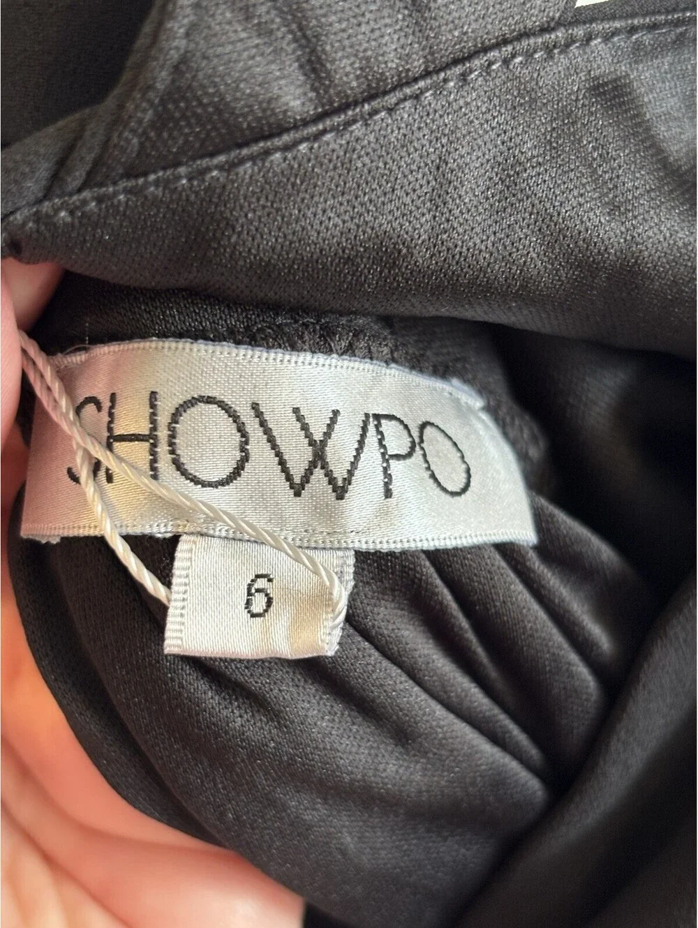 Showpo Stand Close Maxi Dress Black Chiffon Plunge V-Neck Cold Shoulder Size 6